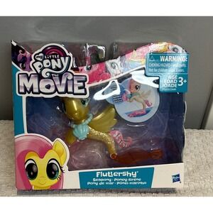 My Little Pony The Movie Fluttershy Seapony Figure Glitter Tail C3332 Hasbro NEW